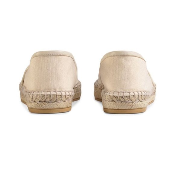 New Gucci Printed Canvas Espadrille Flats in White NEW IN BOX WITH SHOE BAGS - Picture 4 of 10